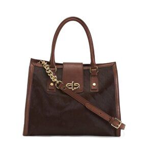 CAVALCANTI Cacao Made In Italy Leather Satchel
